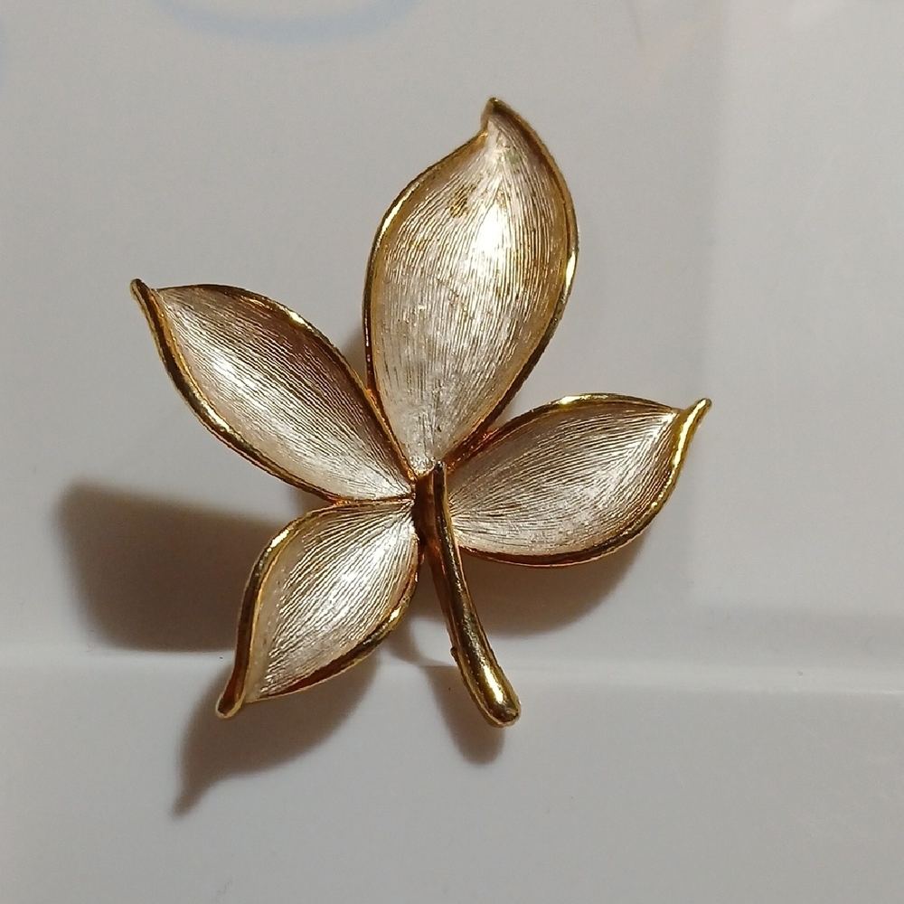 Gold and Silver Leaf Brooch